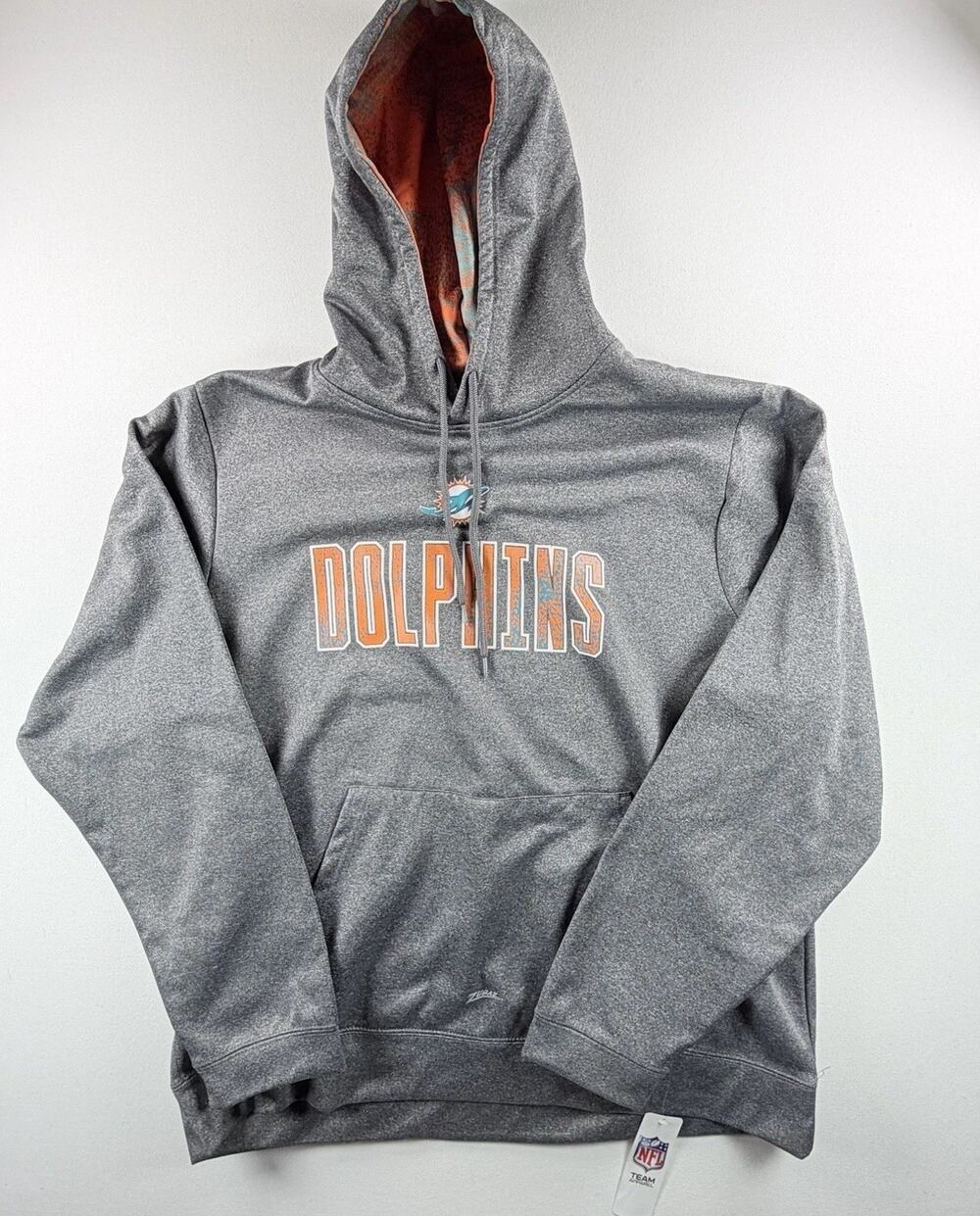 Zubaz NFL Miami Dolphins Men’s Loose Fit Hoodie Gray Size XL New with Tags